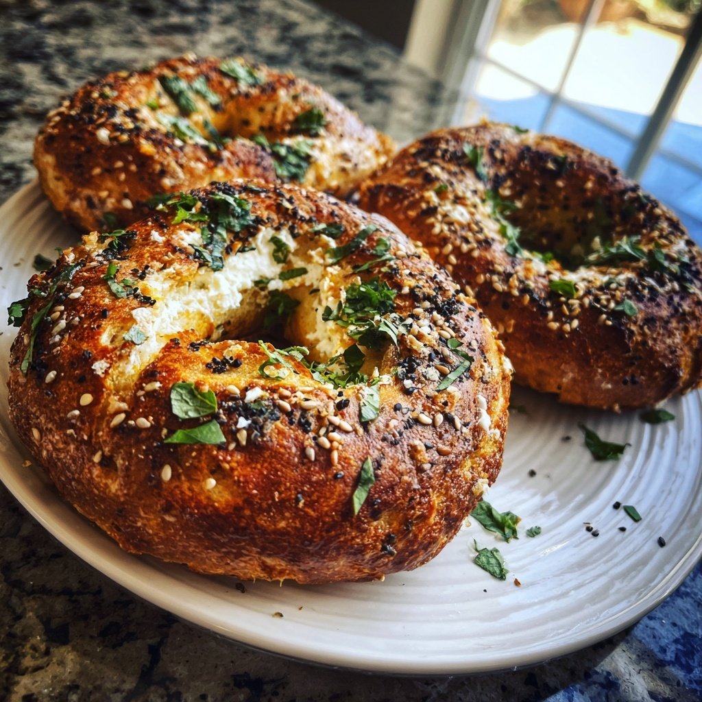 Protein Bagels Made With Cottage Cheese