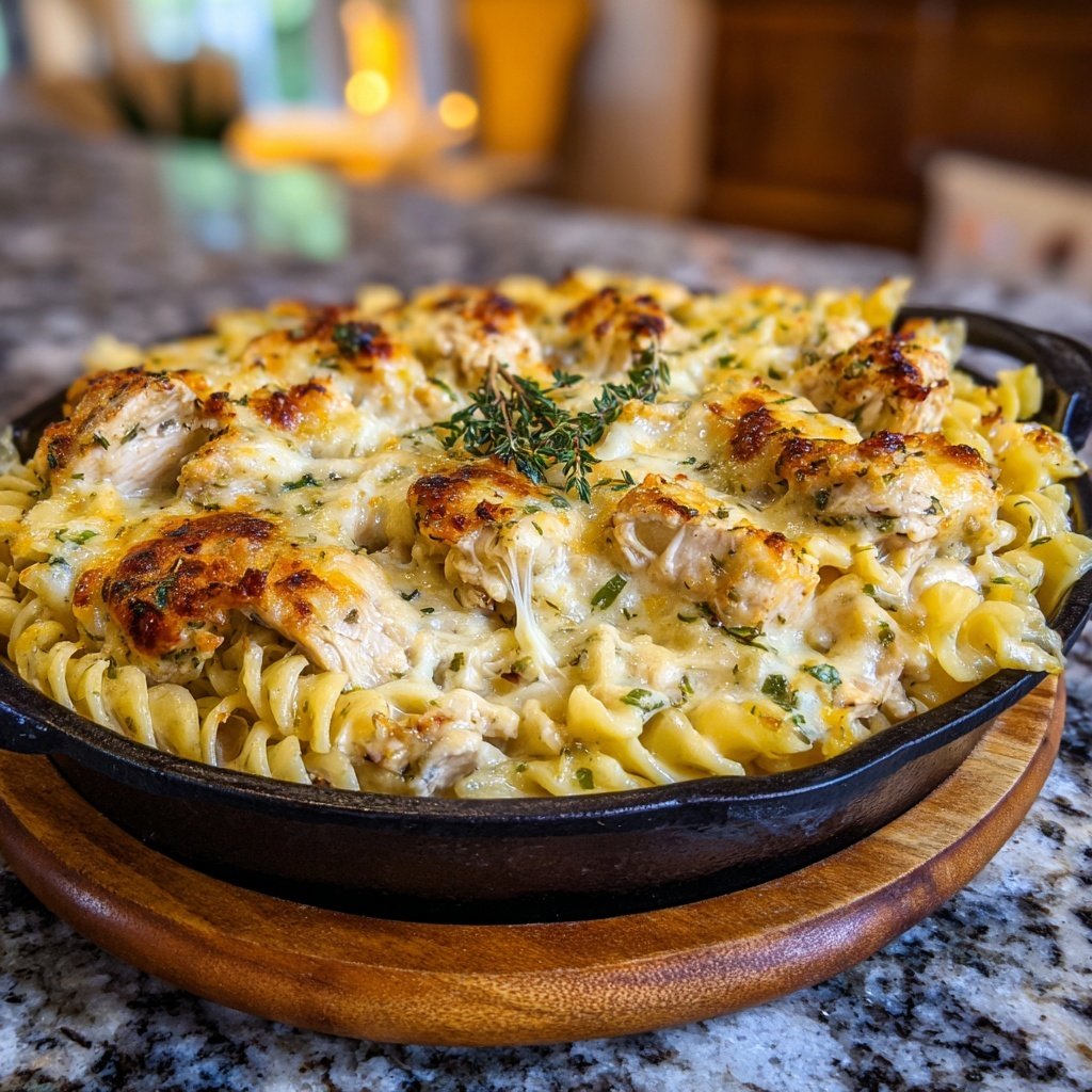 Garlic Herb Chicken Pasta Bake