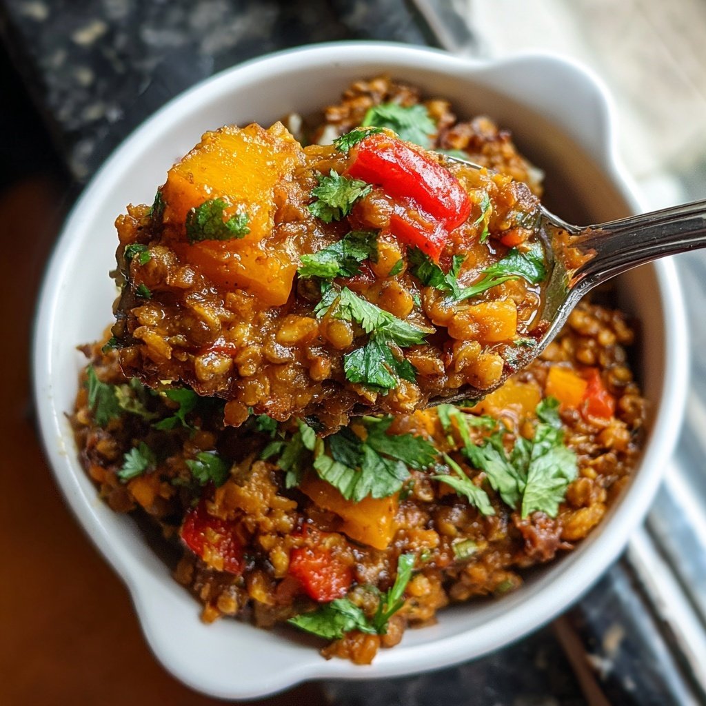 Jamaican Spiced Lentil Rice Bowl