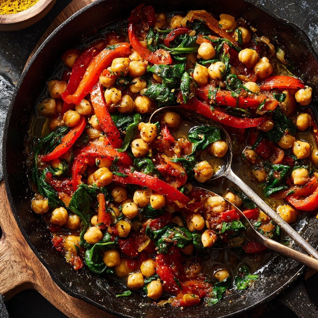 Healthy Dinner Mediterranean Chickpea Skillet