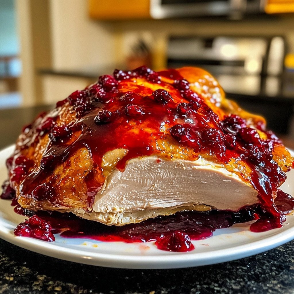 Roasted Turkey with Cranberry Glaze