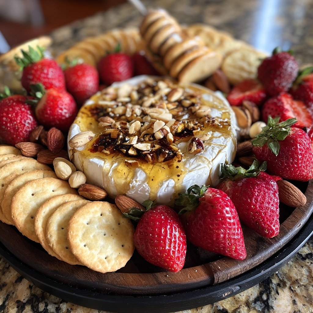 Valentines Charcuterie Board with Baked Brie