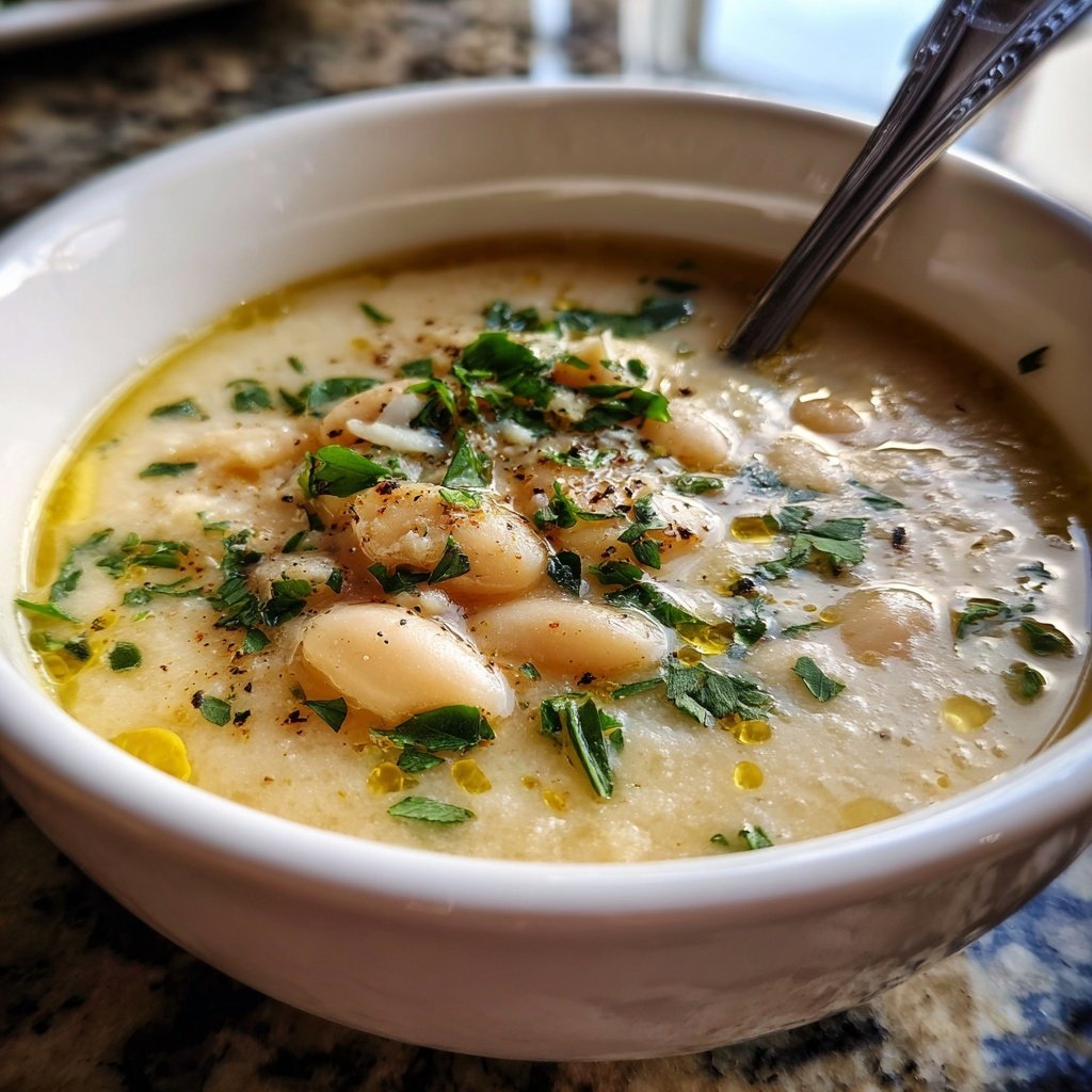Creamy Lemon White Bean Soup