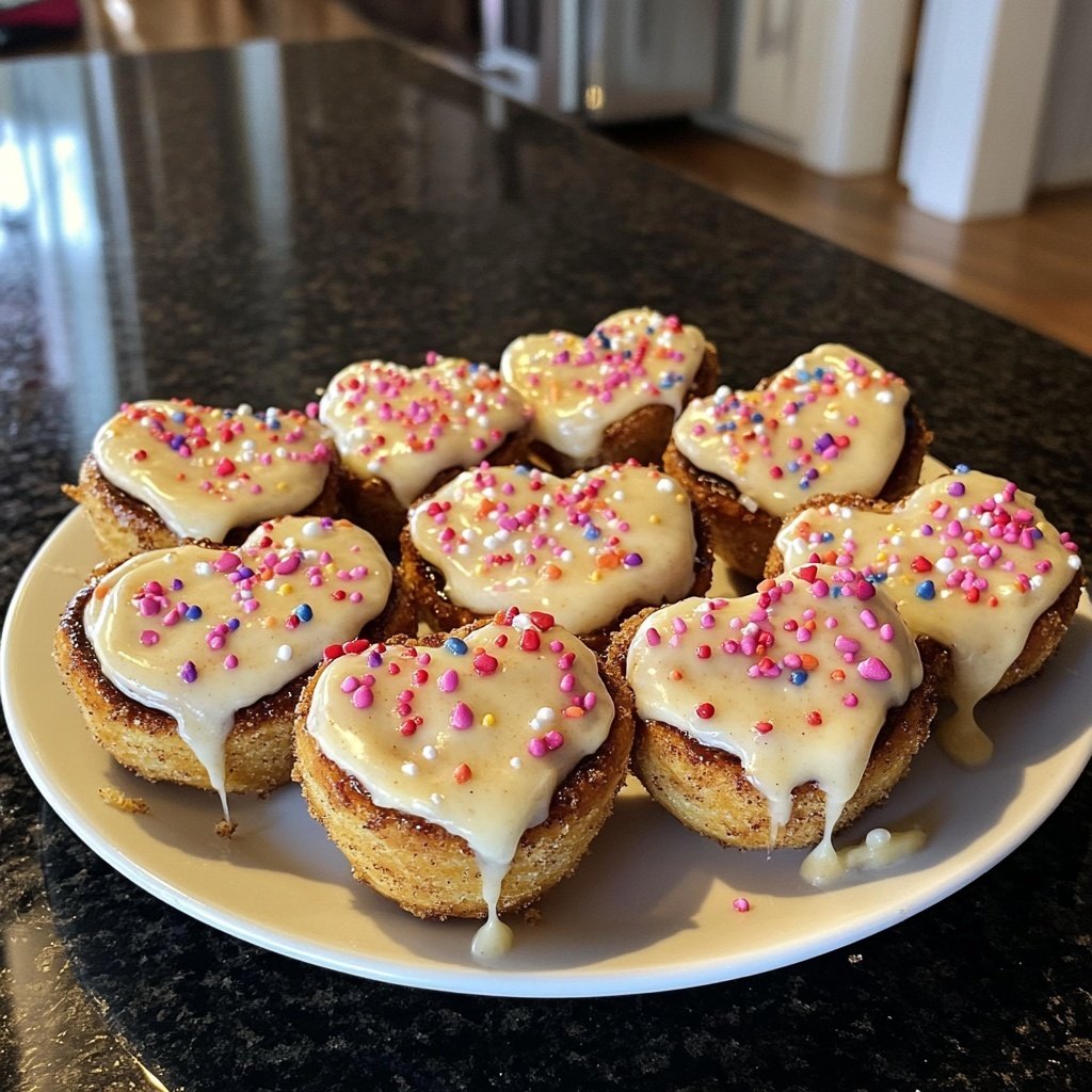 Valentine Breakfast Cinnamon Roll Bites