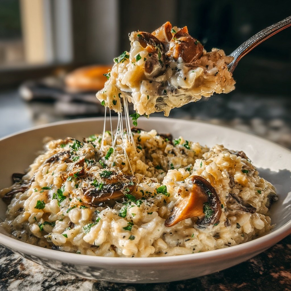 Creamy Mushroom Garlic Rice