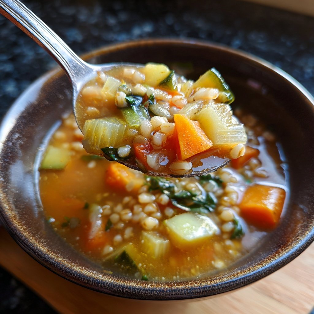 Healthy Crockpot Barley Vegetable Soup